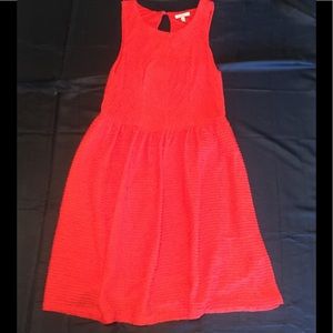 Bordeaux Textured Red-Orange Dress